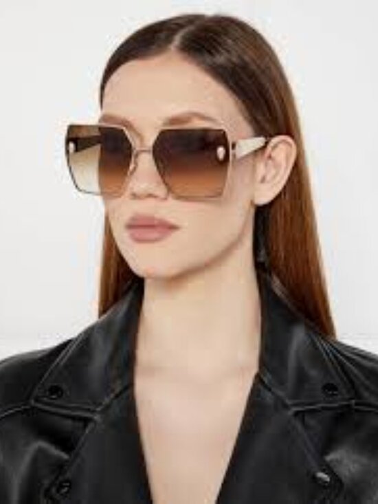 Philipp Plein SPP122S 0F47 Square Sunglasses – Gold / Ivory / Brown main image 4
